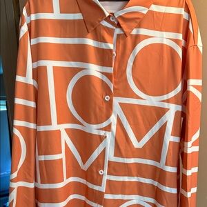 Orange Geometric Women Dress